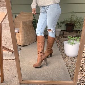 Perfect fall boots!!! Tall brown leather boots.